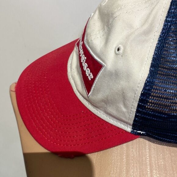 Budweiser White Anheuser Busch King Of Beers Snapback Trucker Hat Adjustable - Picture 5 of 8
